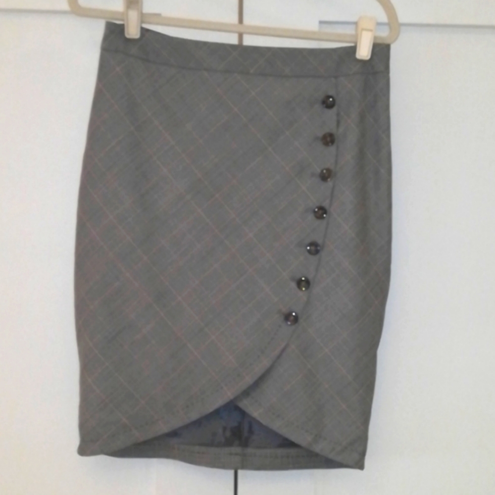 Button Down Crossover Pencil Skirt NWT